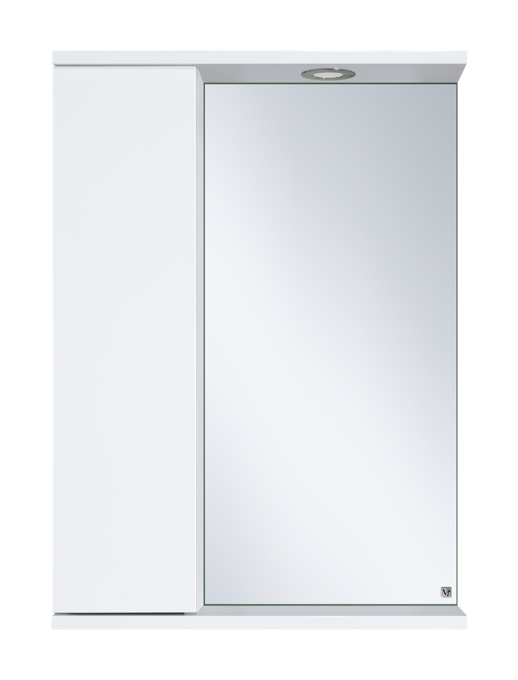 Лира - 50 Зеркало-шкаф с 1 шкаф. левый белая эмаль