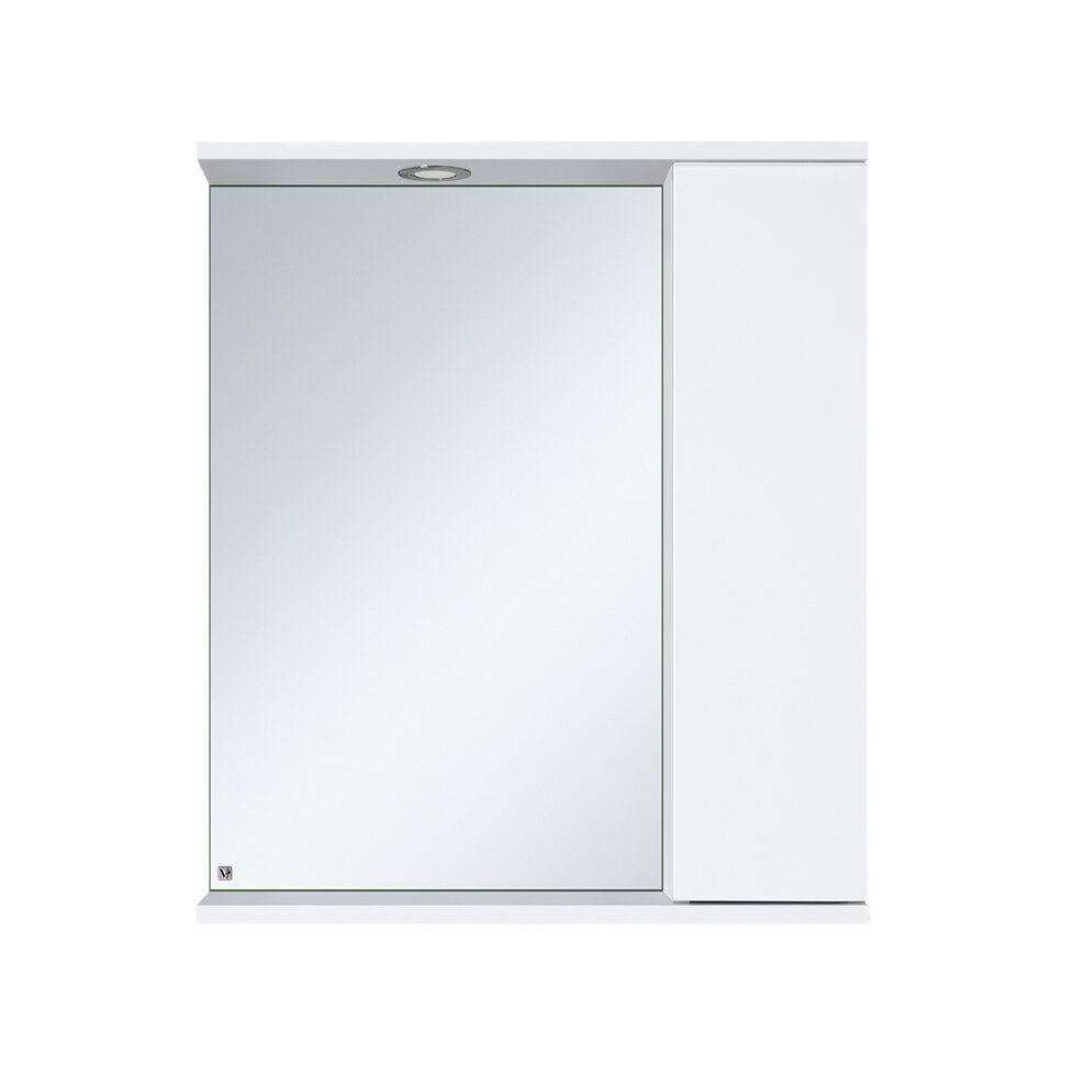 Лира - 50 Зеркало-шкаф с 1 шкаф. правый белая эмаль
