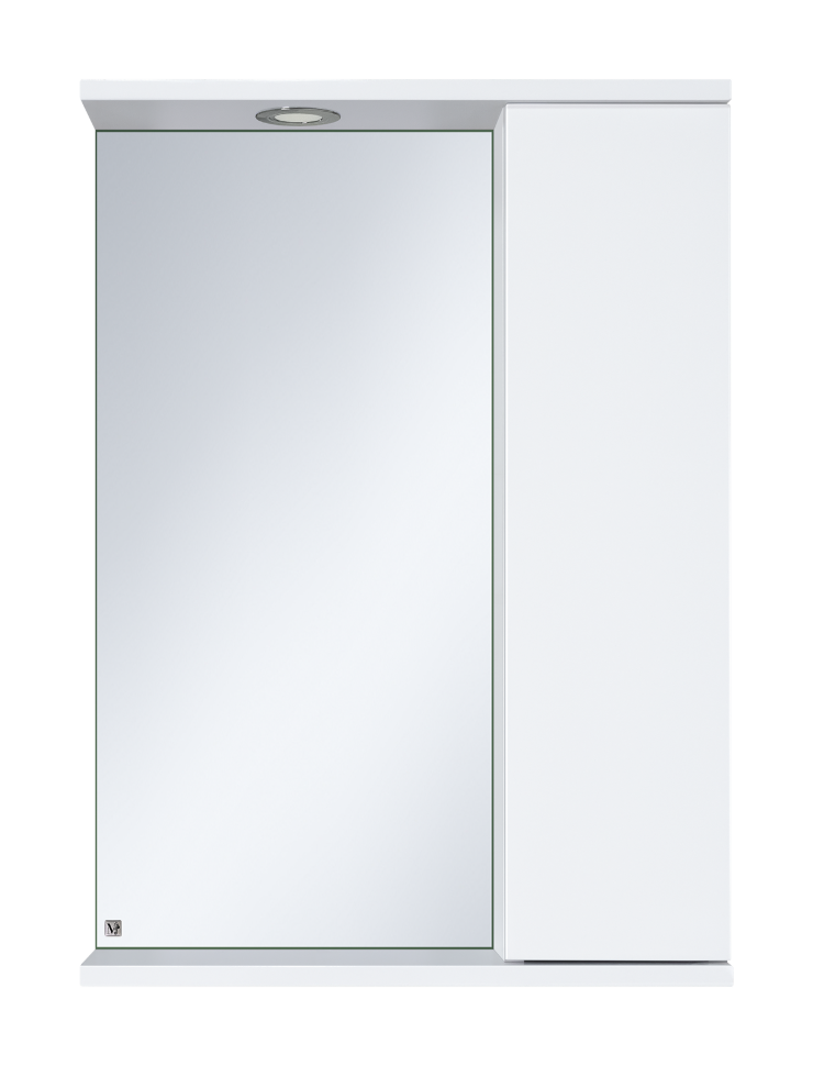 Лира - 50 Зеркало-шкаф с 1 шкаф. правый белая эмаль