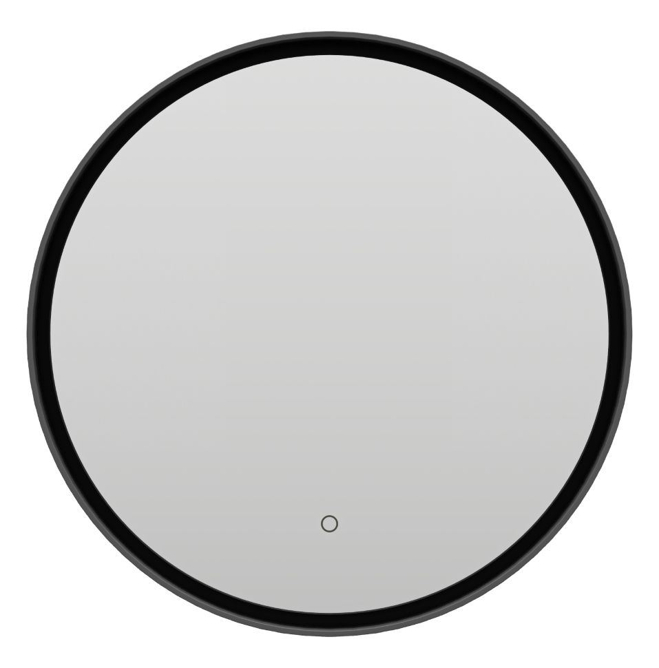 PLUTO - Зеркало 600х600 круглое Nimbus 6 (черный) нейтр.св. сенсор на зеркале