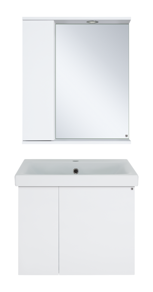 Лира - 60 Зеркало-шкаф с 1 шкаф. левый белая эмаль