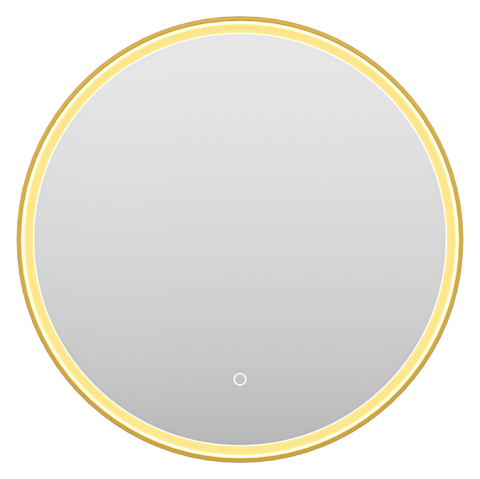 PLUTO - Зеркало 600х600 круглое Nimbus 6 (золото янтарь) нейтр.св. сенсор на зеркале