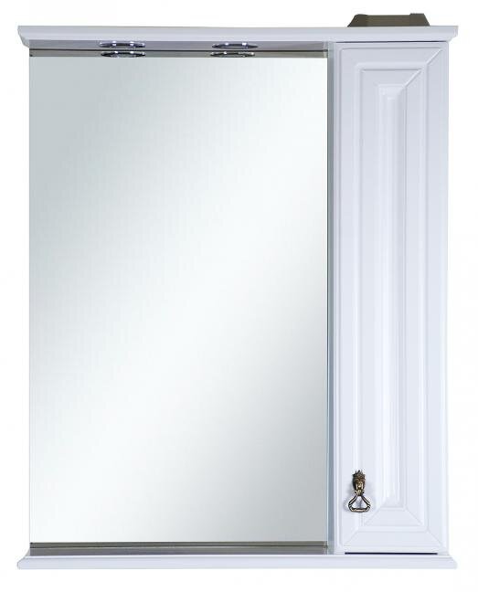 Лувр - 75 Зеркало со шкафчиком, прав., белое О