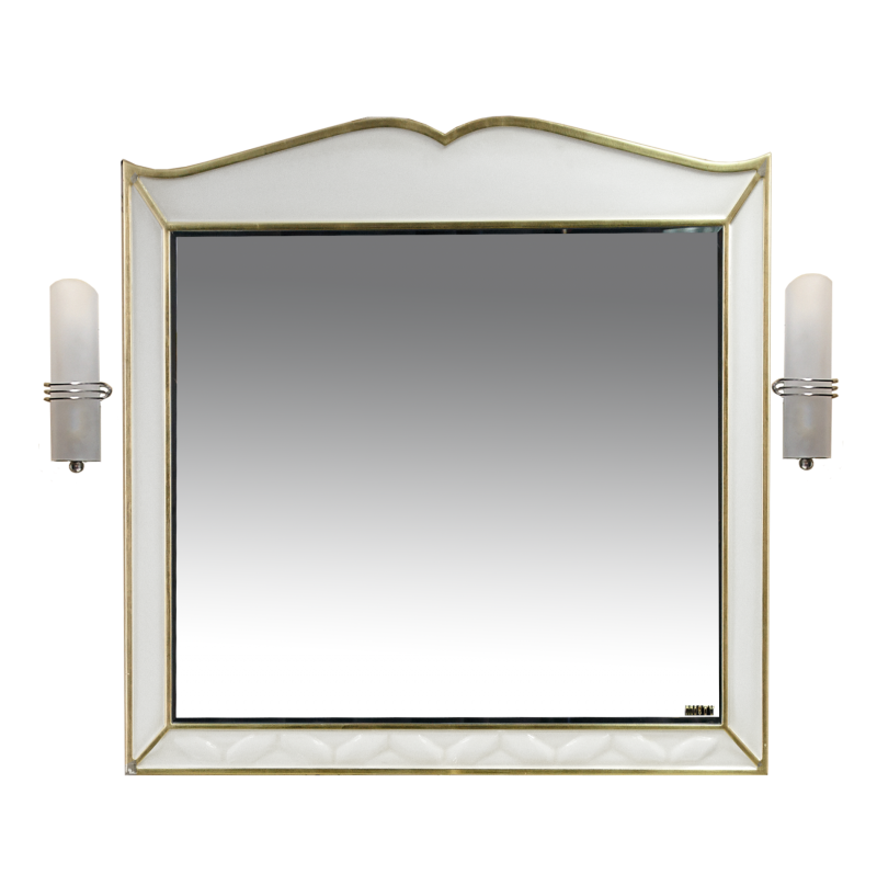 Анжелика - 90 Зеркало белое сусальное золото  со светильниками