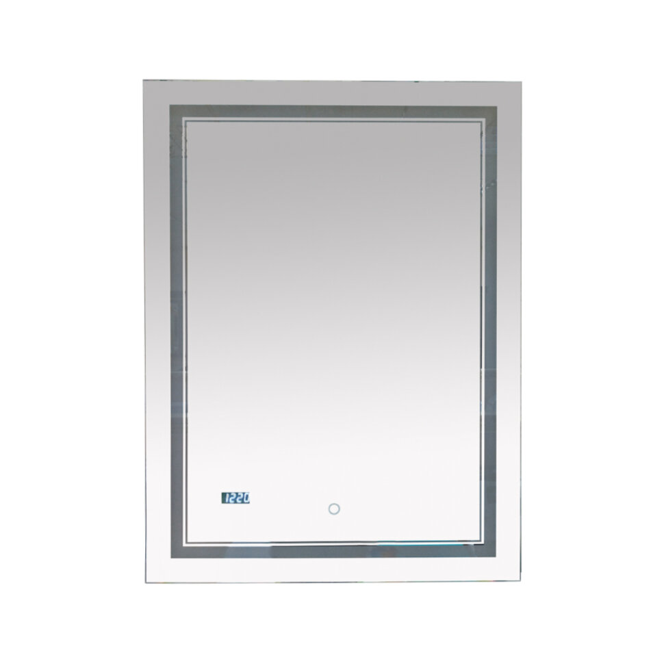 2 Неон - Зеркало LED  600х800 сенсор на зеркале / часы / подогрев