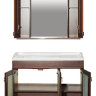 Дублин - 80 Зеркало с 2-мя шкафчиками, орех/стекло