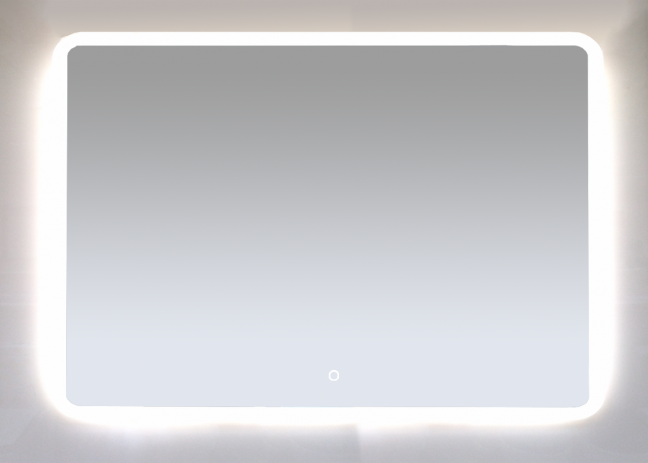 3 Неон - Зеркало LED 1200х800 сенсор на зеркале (с круглыми углами)